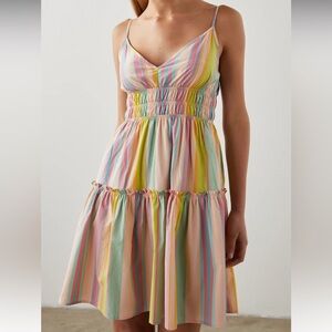 Rails Carmen Above Knee Dress Guava Stripe Size Small